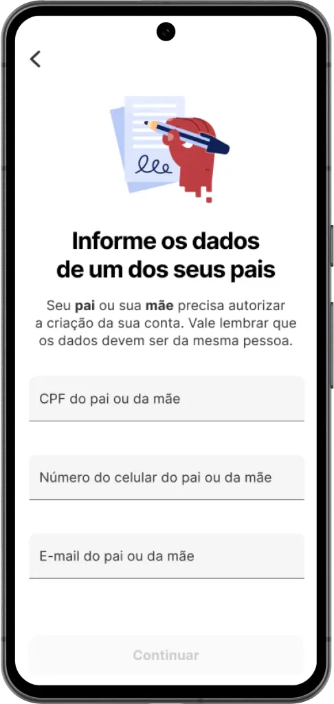 Informe os dados dos seus pais